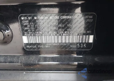 2023 Mitsubishi Eclipse Cross Se S-Awc/Sel S-Awc from USA, damaged, VIN JA4ATWAA3PZ005277